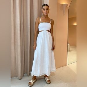 Faithfull The Brand - Tayari Midi Dress - Plain White